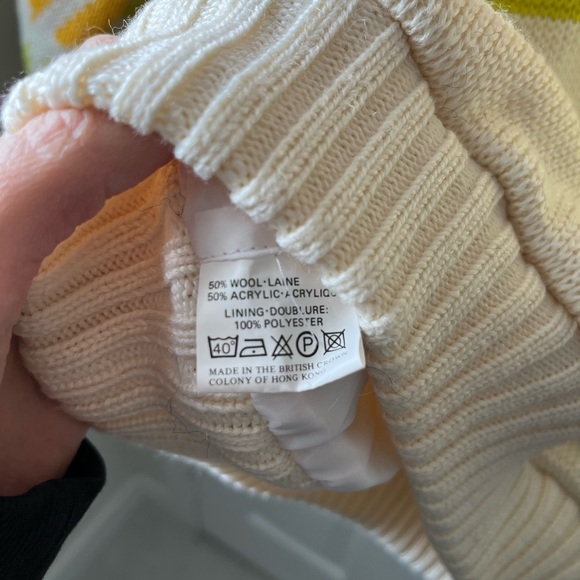 Vintage Colourful Wool Blend Sweater Made in Hong Kong - Picture 5 of 6